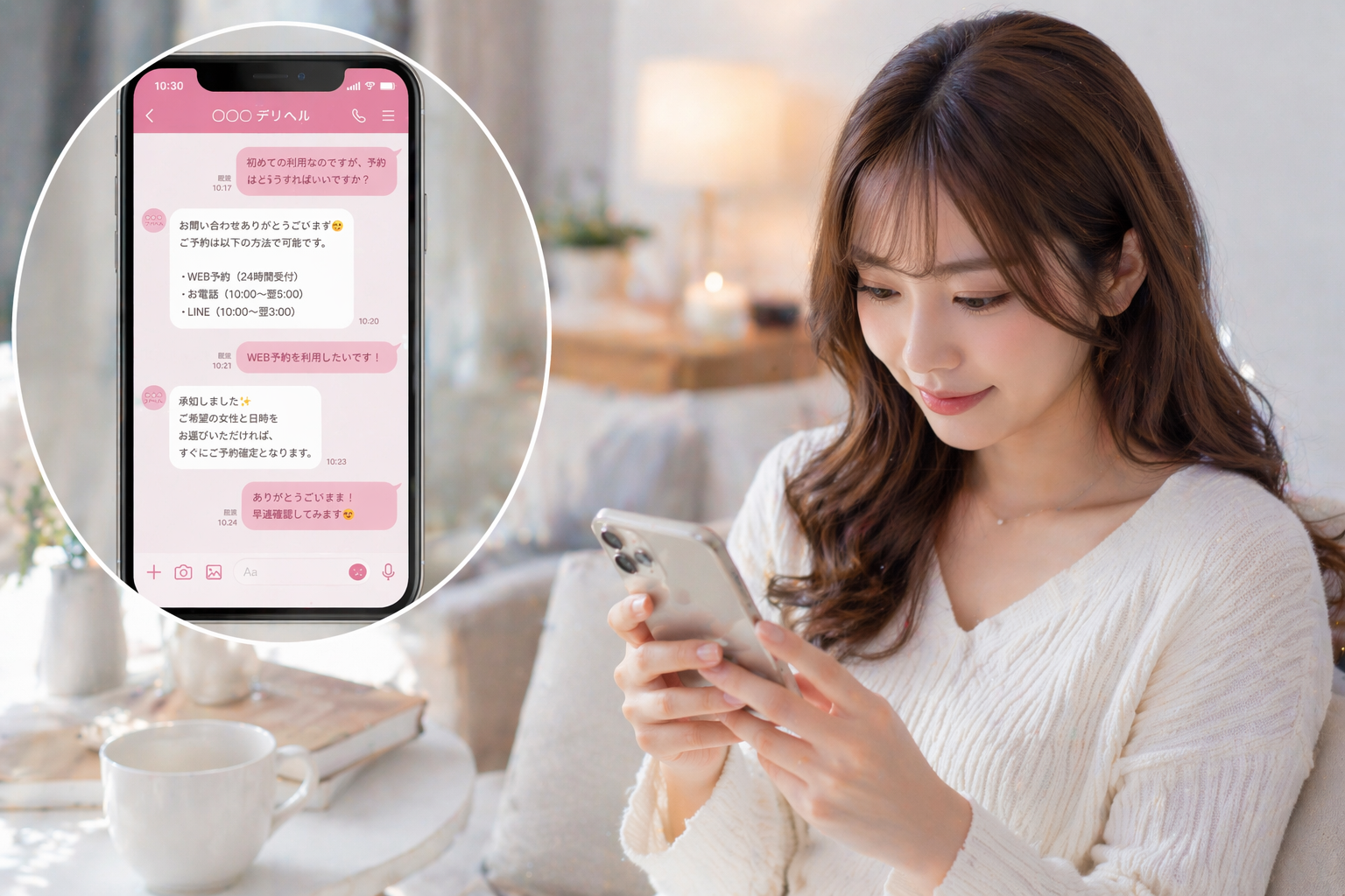 スマホでやり取りするイメージ