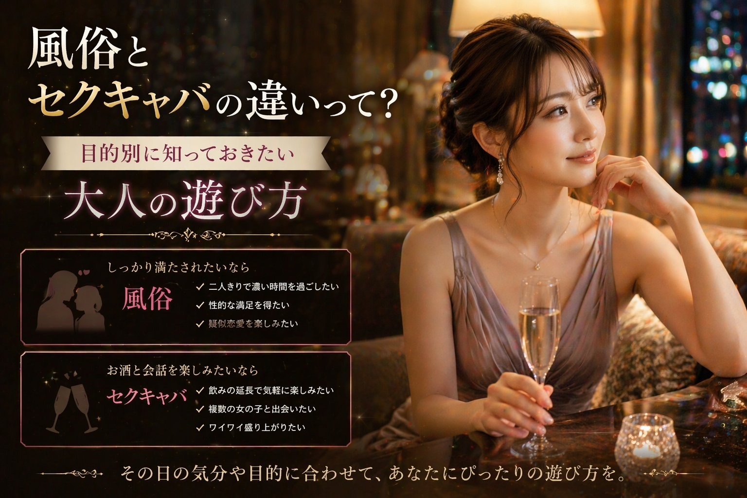 風俗とセクキャバの違いを解説する大人向けコラムのイメージ